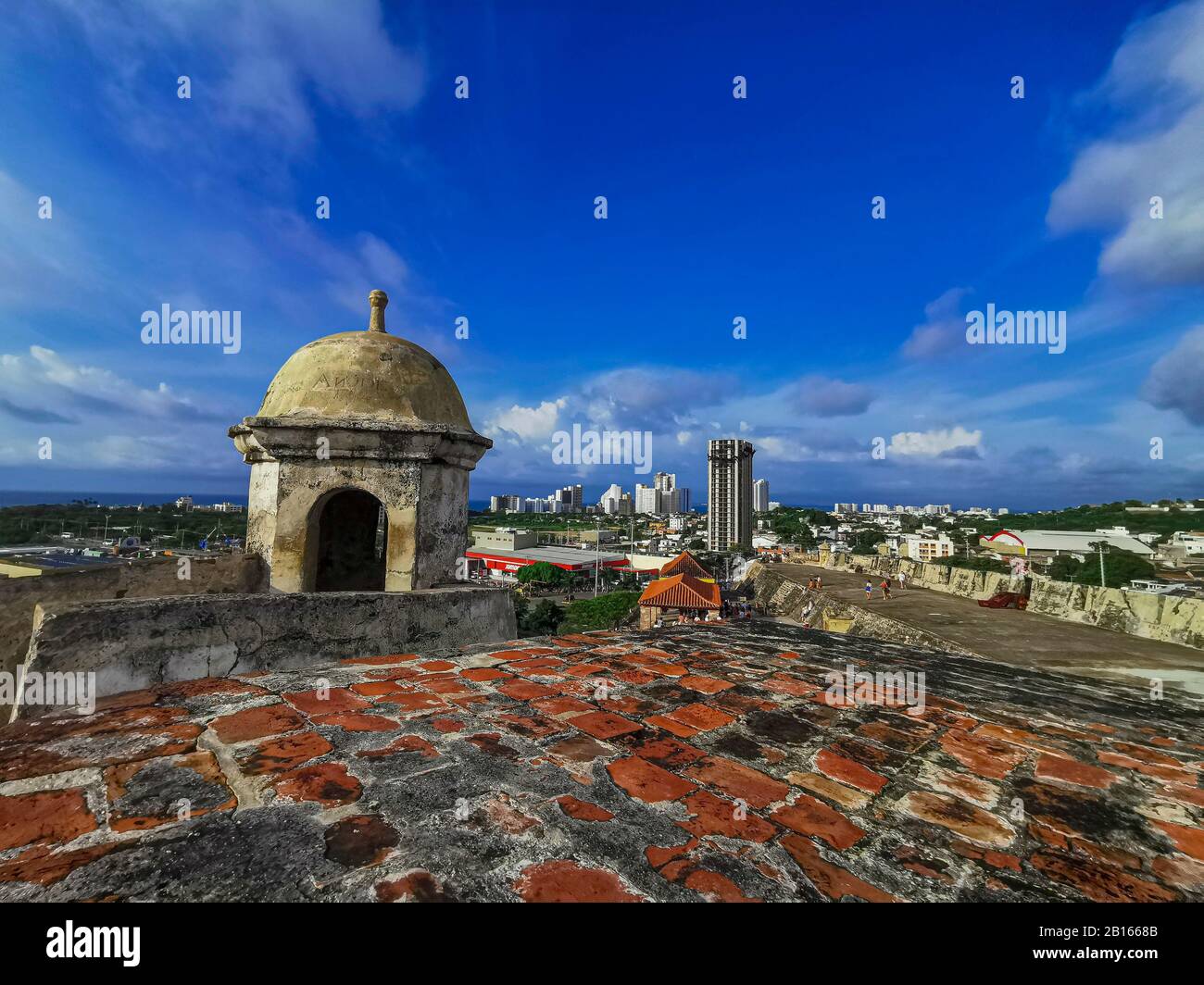 Château du Castillo de San Felipe de Barajas à Cartagena de Indias, Colombie. Banque D'Images