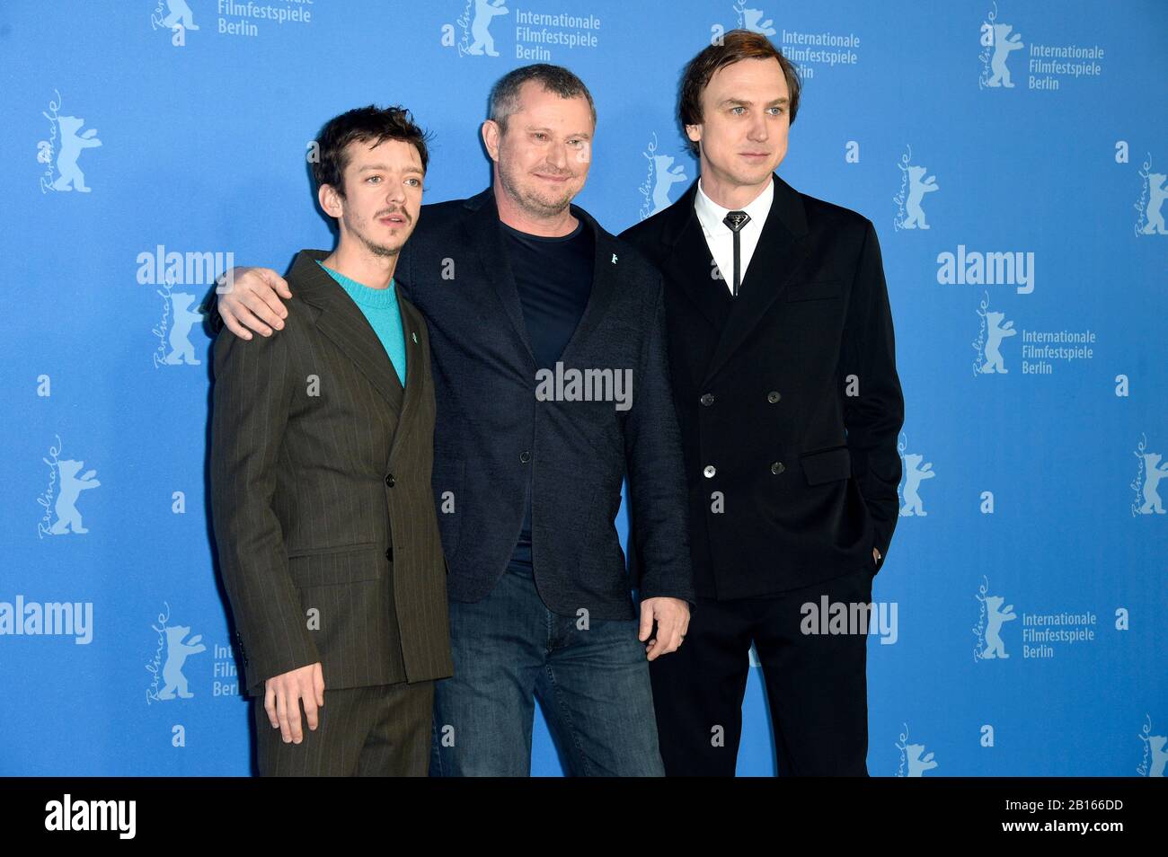 Berlin, Allemagne. 22 février 2020. Nahuel Perez Biscayart, Vadim Perelman et Lars Eidinger lors du photocrate « Persian Lessons » au 70ème Festival International du Film de Berlin/Berlinale 2020 à l'Hôtel Grand Hyatt le 22 février 2020 à Berlin, Allemagne. | utilisation dans le monde crédit: DPA/Alay Live News Banque D'Images