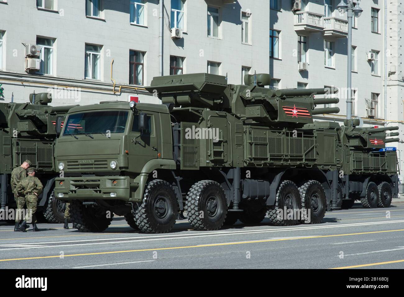 Moscou, Russie - 07 mai, 2017 système de missiles anti-aériens Pantsir-S1 (SA-22 Greyhound) pendant la répétition du défilé militaire pour la fête de la victoire sur Banque D'Images