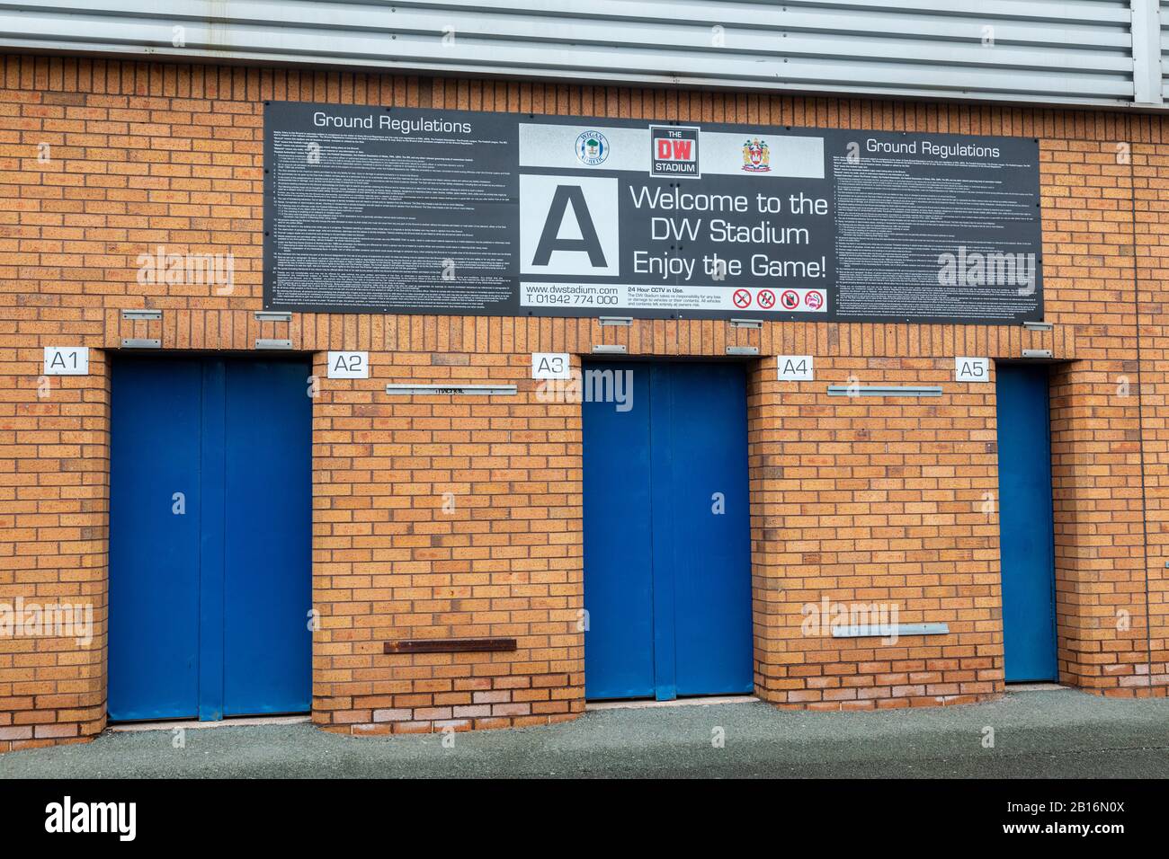 Entrées de tourniquet au stade DW de Wigan Lancashire juillet 2019 Banque D'Images