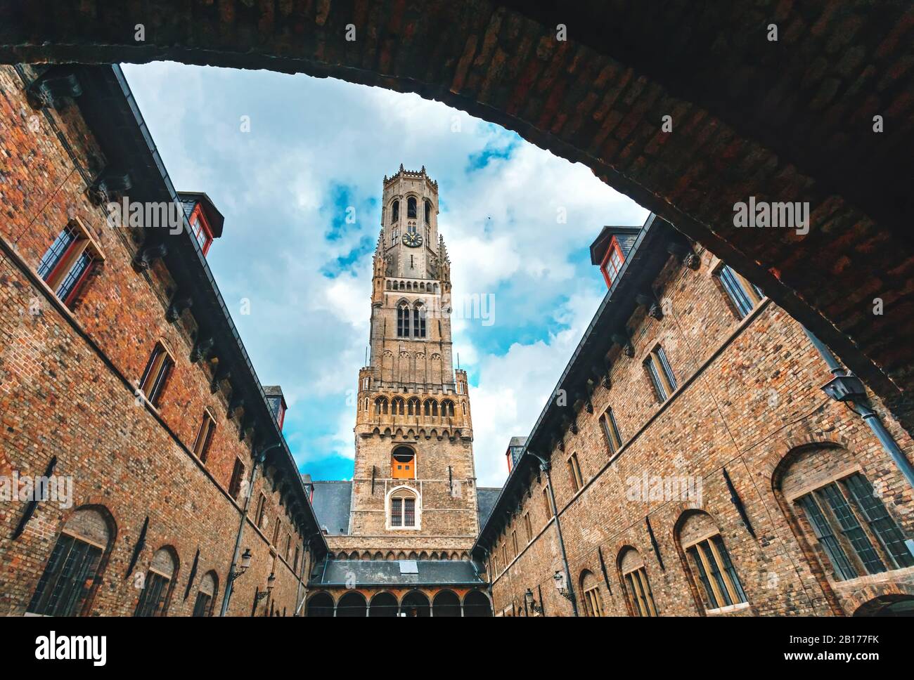 Tour de Belaf au centre-ville de Bruges, Belgique Banque D'Images