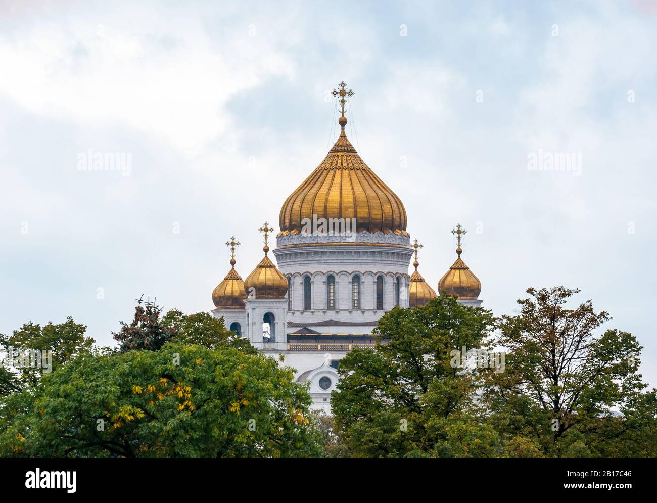 Cathédrale du Christ Sauveur ou cathédrale Saint-Sauveur au-dessus des arbres, Moscou, Fédération de Russie Banque D'Images