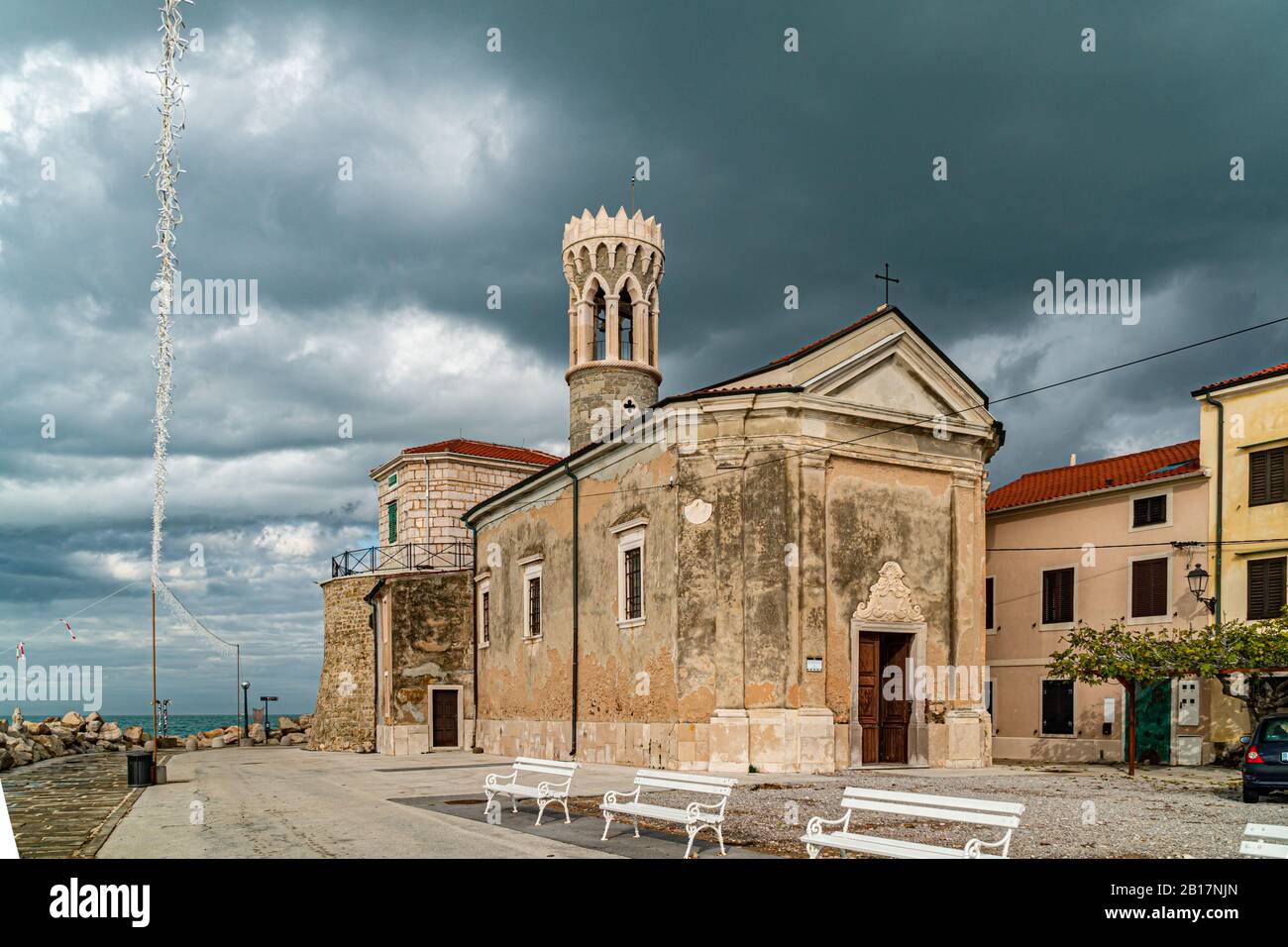 Église de Marie Healing ou Cerkev Marije Zdravja à Piran, Slovénie Banque D'Images