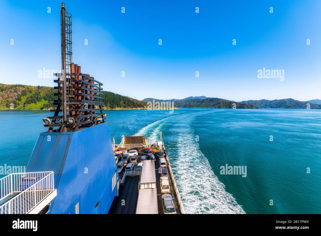 New Zealand, Cook Straight, Picton - Wellington Ferry. Banque D'Images