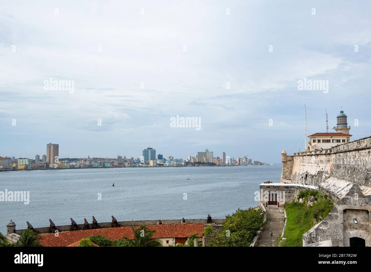 Cuba, la Havane, bord de mer de la ville vu du château de Morro Banque D'Images
