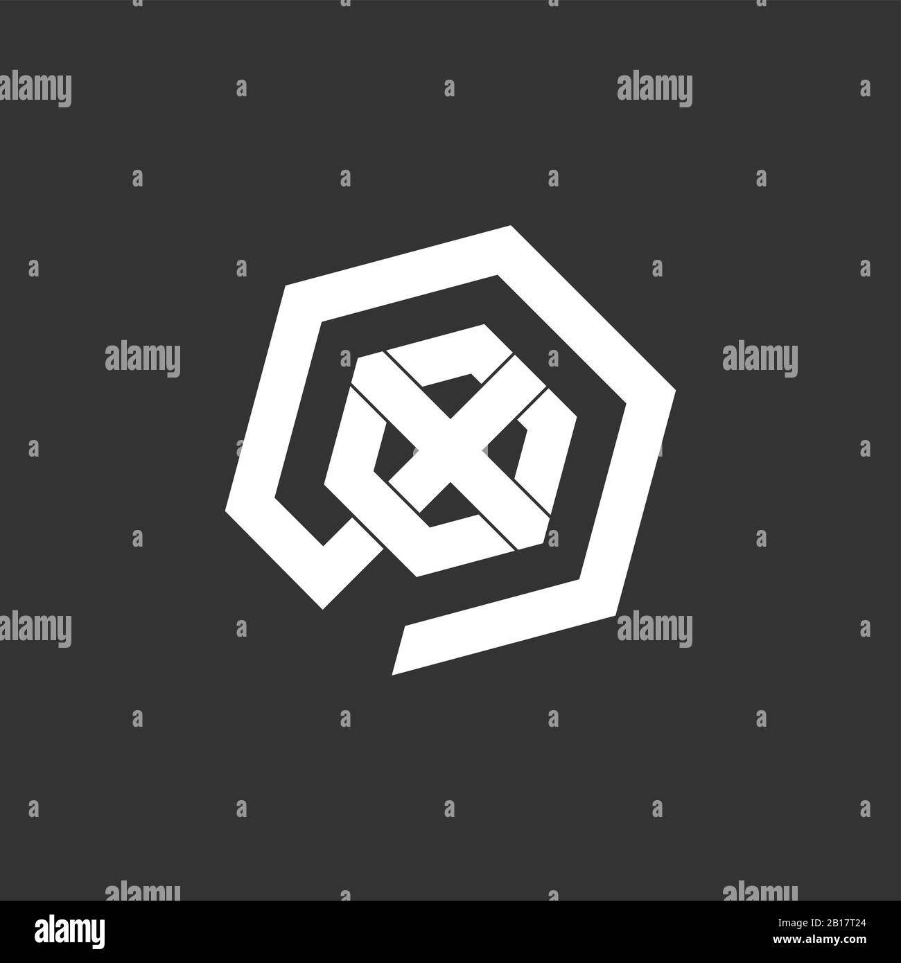 Lettre x ligne vecteur logo hexagonal Illustration de Vecteur