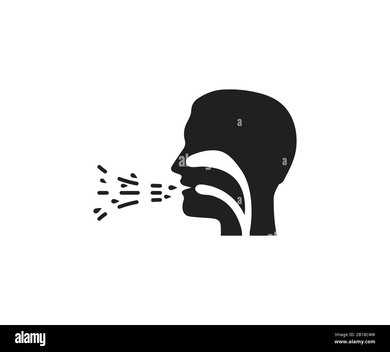 Icône de rhume, toux, grippe commune. Illustration vectorielle, conception plate. Illustration de Vecteur