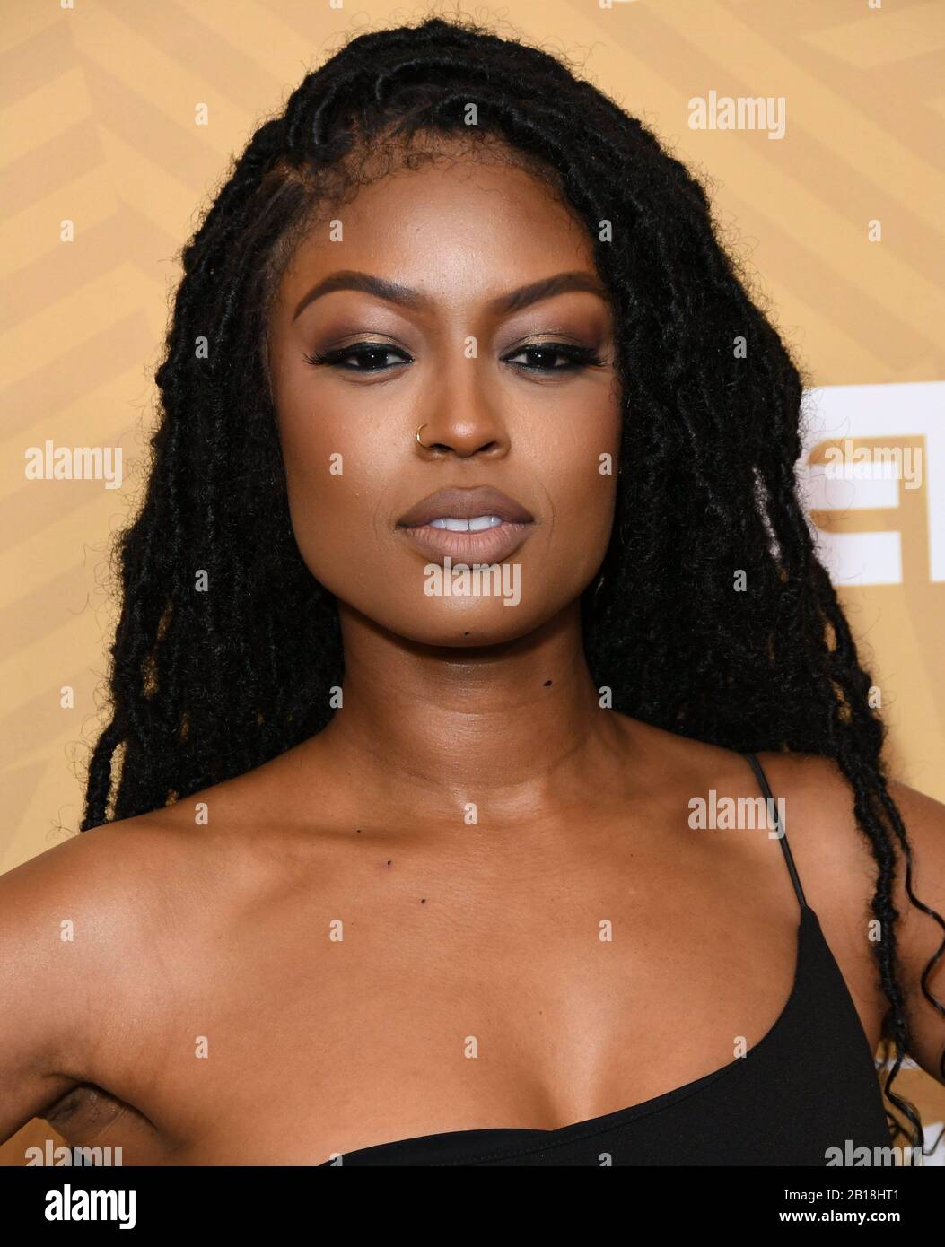 23 février 2020 - Beverly Hills, Californie - Javicia Leslie. Cérémonie de remise des prix de l'American Black film Festival à l'hôtel Beverly Hilton. Banque D'Images