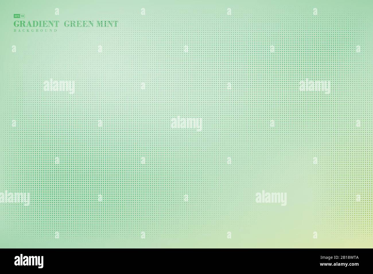 Motif abstrait tendance de couleur menthe verte dégradé douce décorant d'un fond d'œuvres d'art de motif demi-ton. À utiliser pour la publicité, l'affiche, la conception de modèles, Illustration de Vecteur