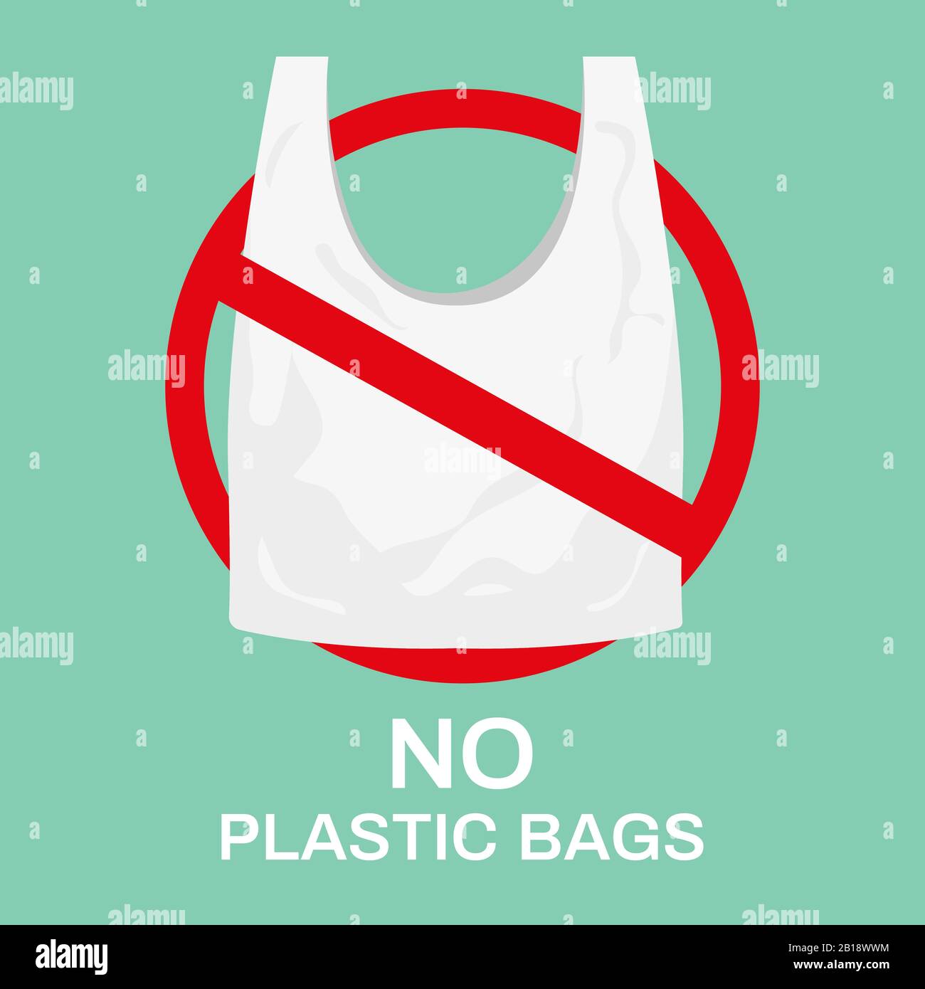 Pas de sacs en plastique. Sac de shopping ECO, sacs de recyclage du marché et cesser d'utiliser l'illustration vectorielle en plastique Illustration de Vecteur