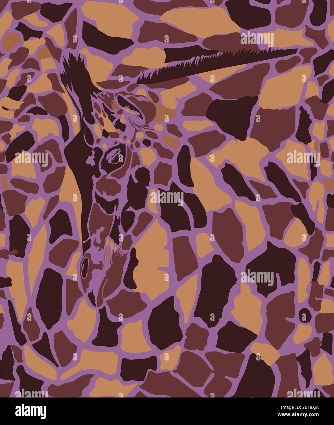 Texture abstraite de la tête et de la peau de la girafe Illustration de Vecteur