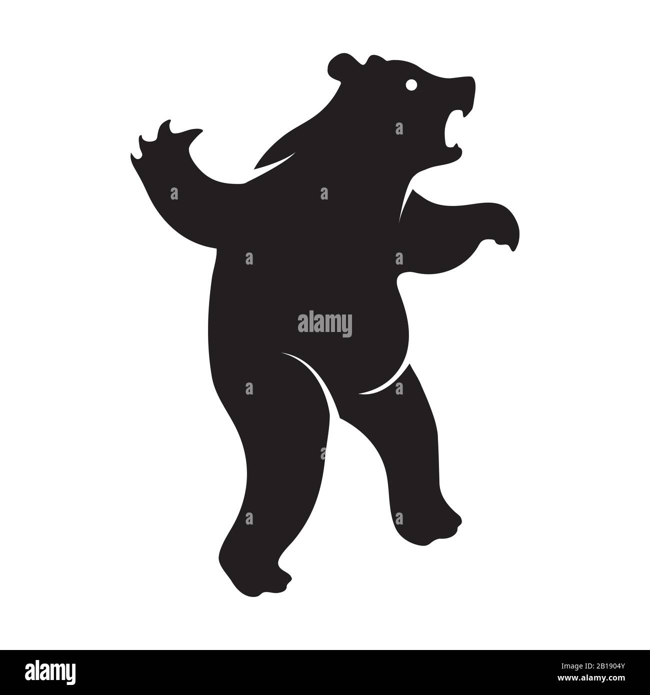 Le logo de l'ours en colère est une icône noire sur un fond blanc isolé. Image vectorielle Illustration de Vecteur
