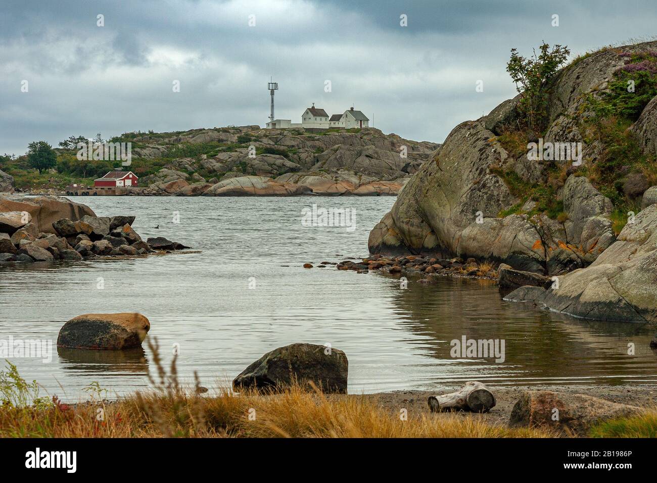 Phare de Stavern. Mer Artic été Banque D'Images