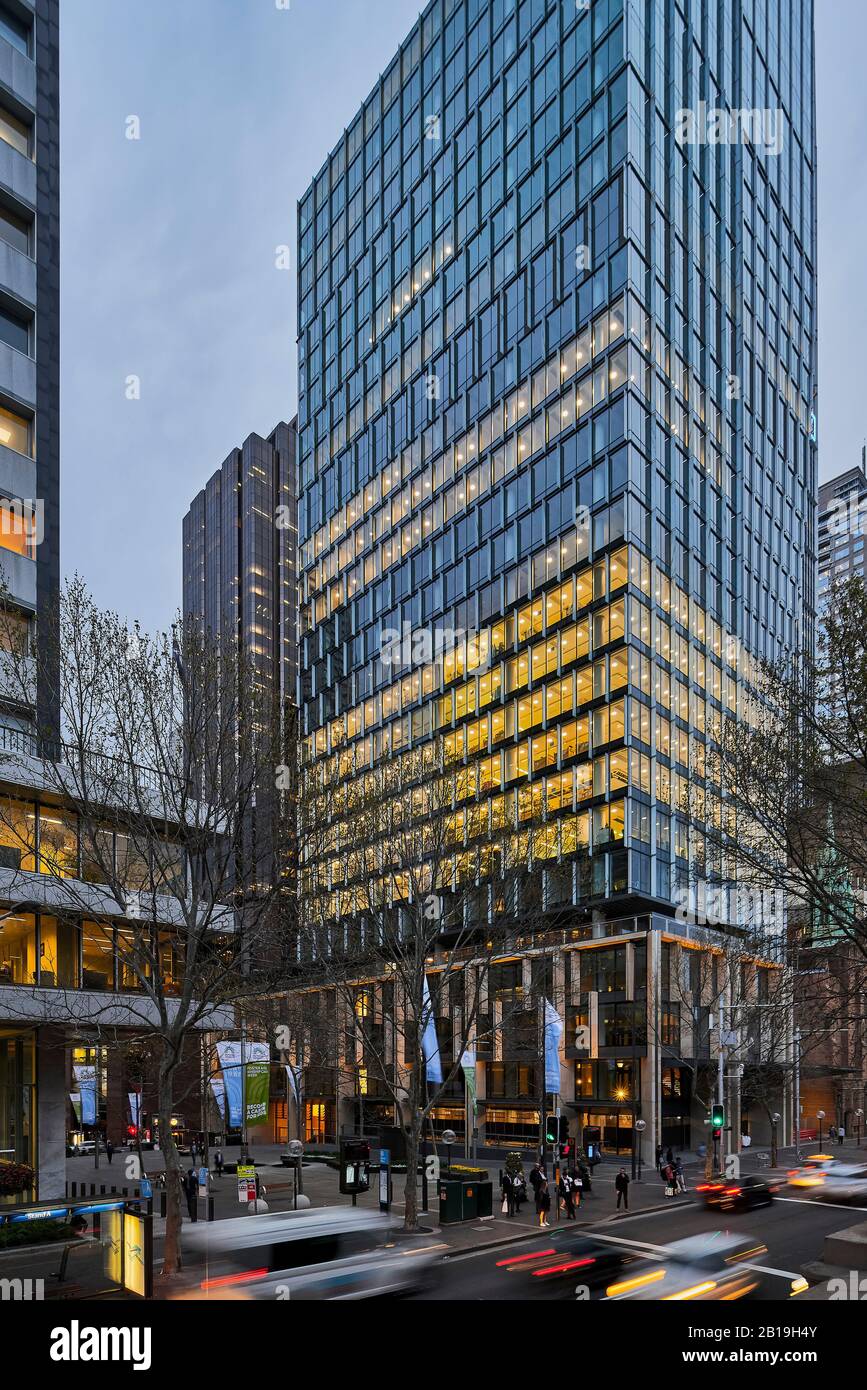 Vue Depuis La Rue Macquarie. Soixante Martin Place, Sydney, Australie. Architecte: Hassell, 2019. Banque D'Images