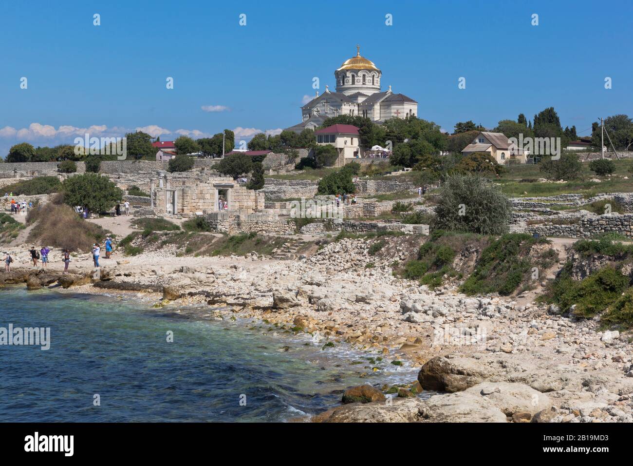 Sébastopol, Crimée, Russie - 26 juillet 2019: Ruines de l'ancienne ville de Taurique Chersonesos sur la mer Noire à Sébastopol, Crimée Banque D'Images