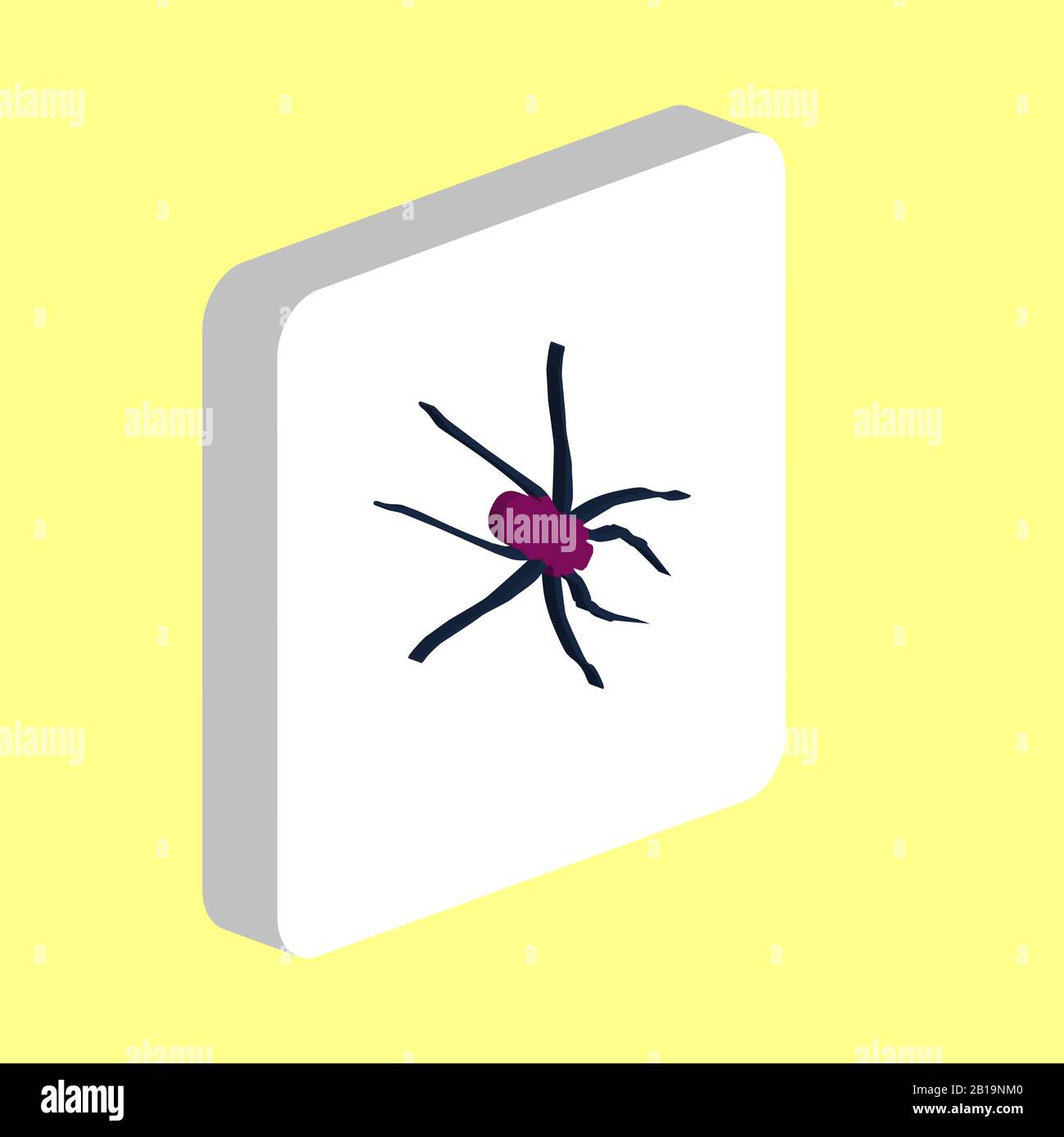 Icône de vecteur simple Spider. Modèle de conception de symbole d'illustration pour l'élément d'interface utilisateur Web mobile. Pictogramme isométrique couleur parfaite sur carré blanc tridimensionnel. Araignée Illustration de Vecteur