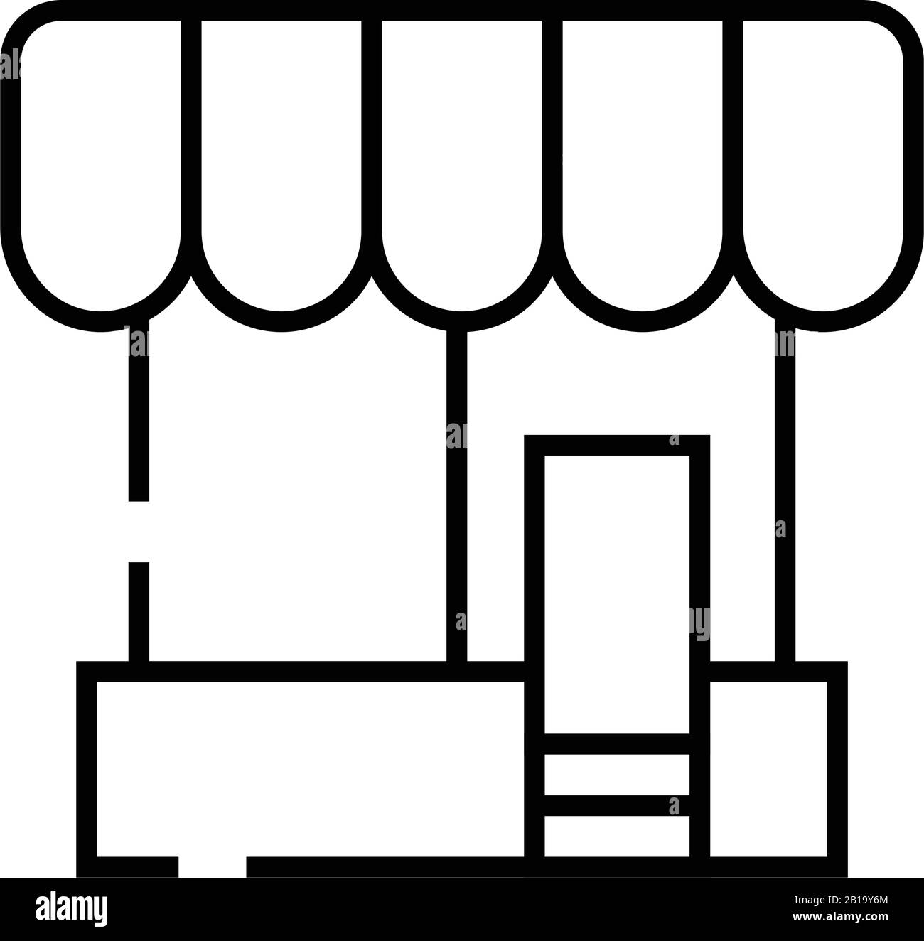 Icône de ligne de magasin d'angle, signe de concept, illustration vectorielle de contour, symbole linéaire. Illustration de Vecteur