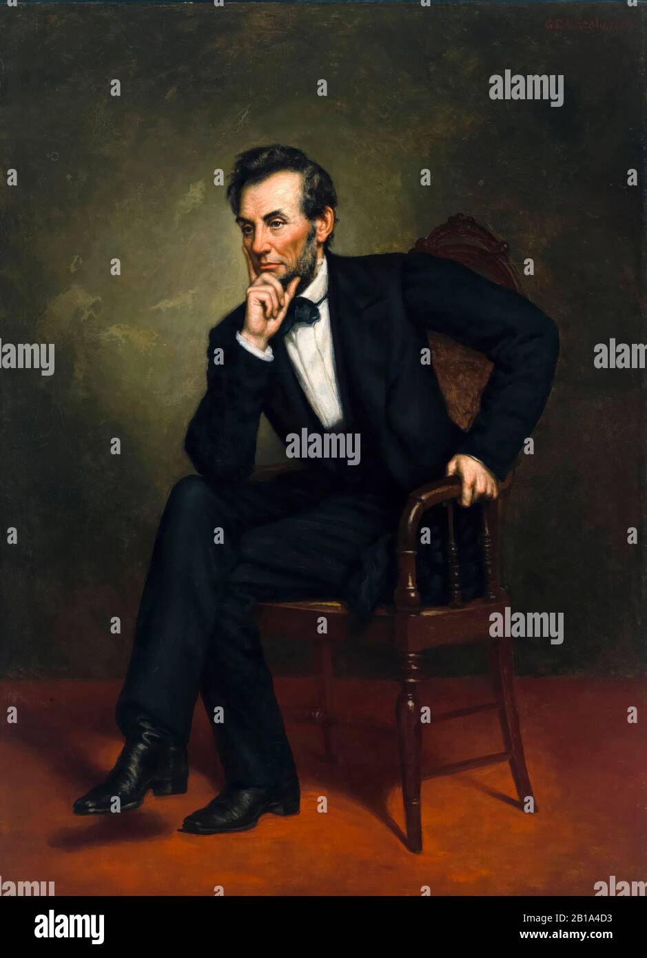 Abraham Lincoln (1809-1865), portrait peint par George Peter Alexander Healy, 1887 Banque D'Images
