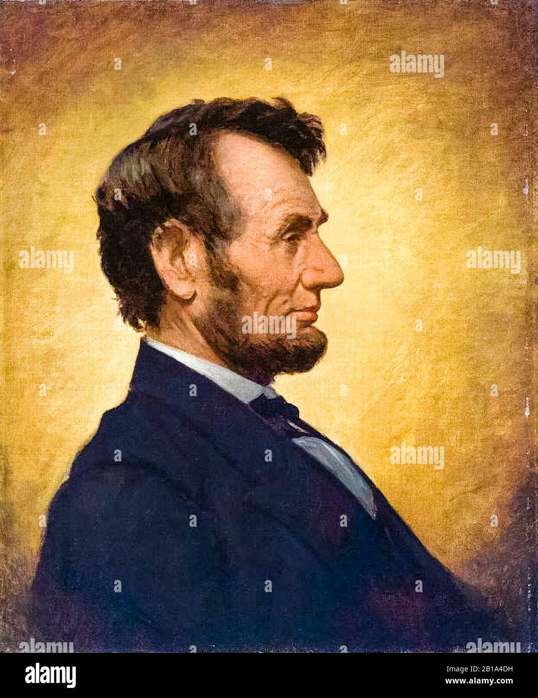 The Penny image of Abraham Lincoln (1809-1865), portrait peint en profil par William Willard, 1864 Banque D'Images