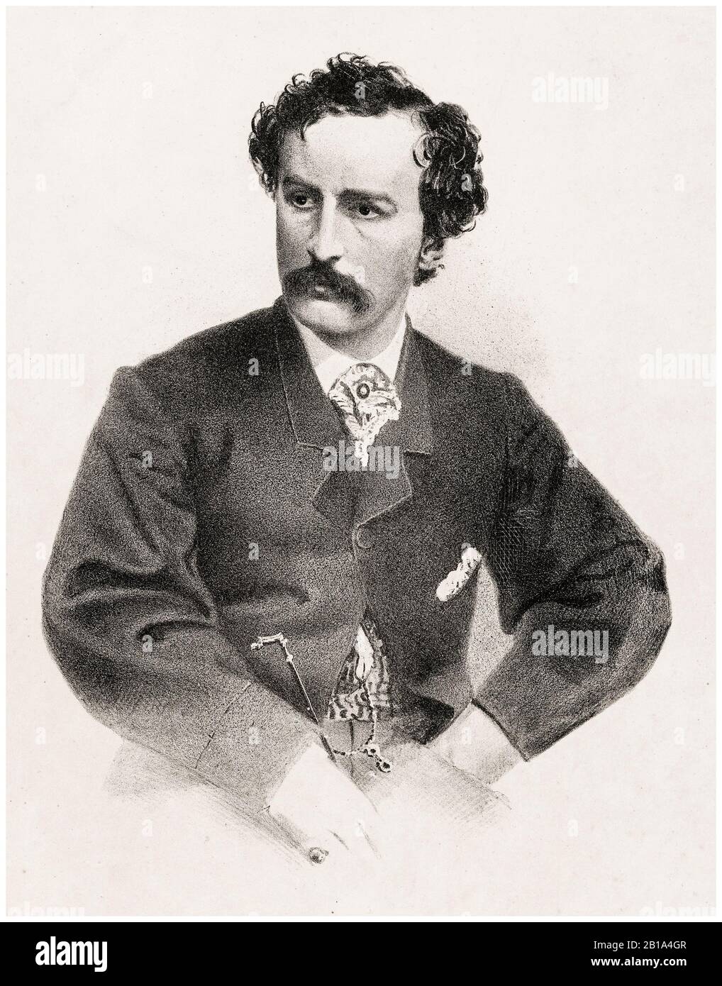 John Wilkes Booth (1838-1865), Assassin, imprimé par J. H. Bufford Lithography Co, copie après Charles DeForest Fredricks, 1865 Banque D'Images