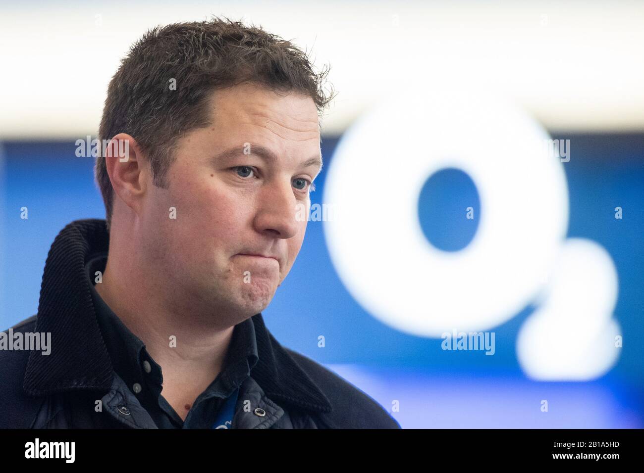 Responsable de la sécurité de l'O2 Arena Paul Williams à la 02 Arena, à Greenwich, Londres. Banque D'Images