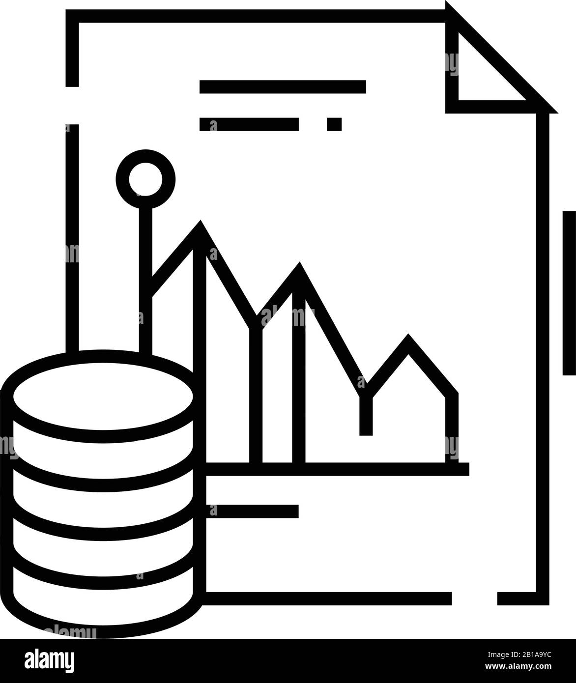 Icône de ligne d'analyse de données, signe de concept, illustration vectorielle, symbole linéaire. Illustration de Vecteur