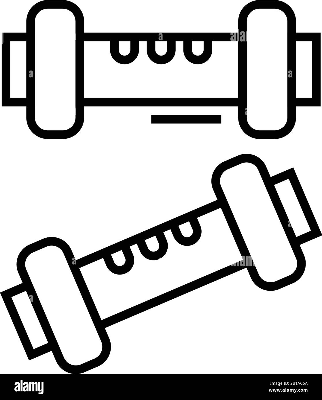 Icône de ligne Dumbells, signe de concept, illustration vectorielle de contour, symbole linéaire. Illustration de Vecteur