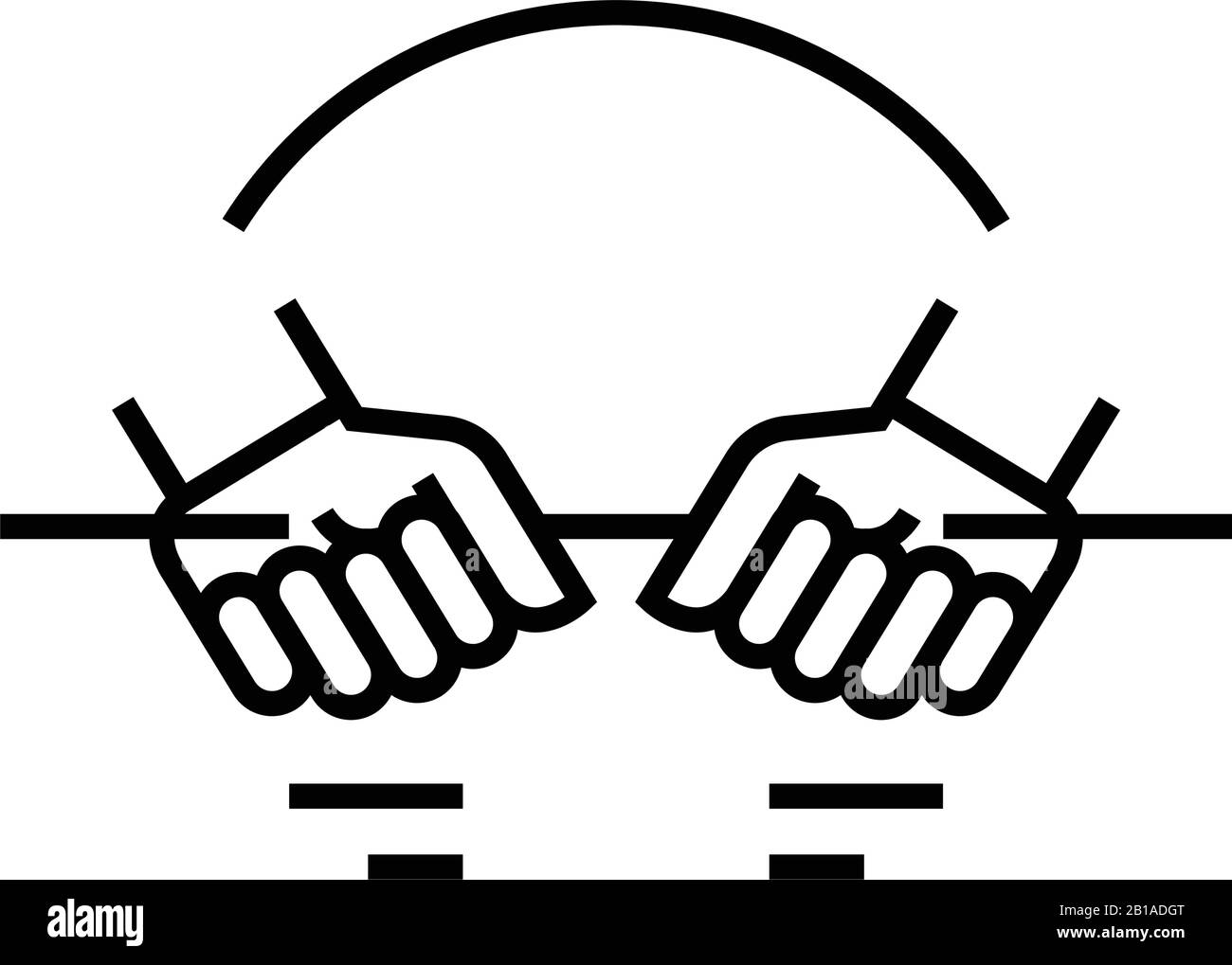 Icône de ligne d'écrasement, signe concept, illustration vectorielle de contour, symbole linéaire. Illustration de Vecteur