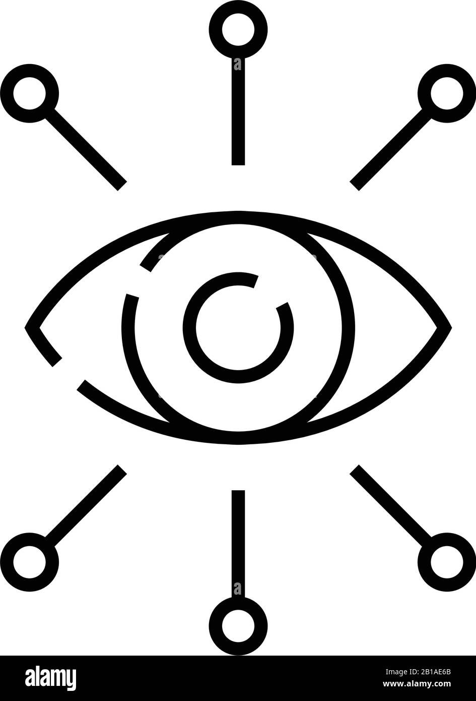 Icône de ligne de détection, signe concept, illustration vectorielle de contour, symbole linéaire. Illustration de Vecteur