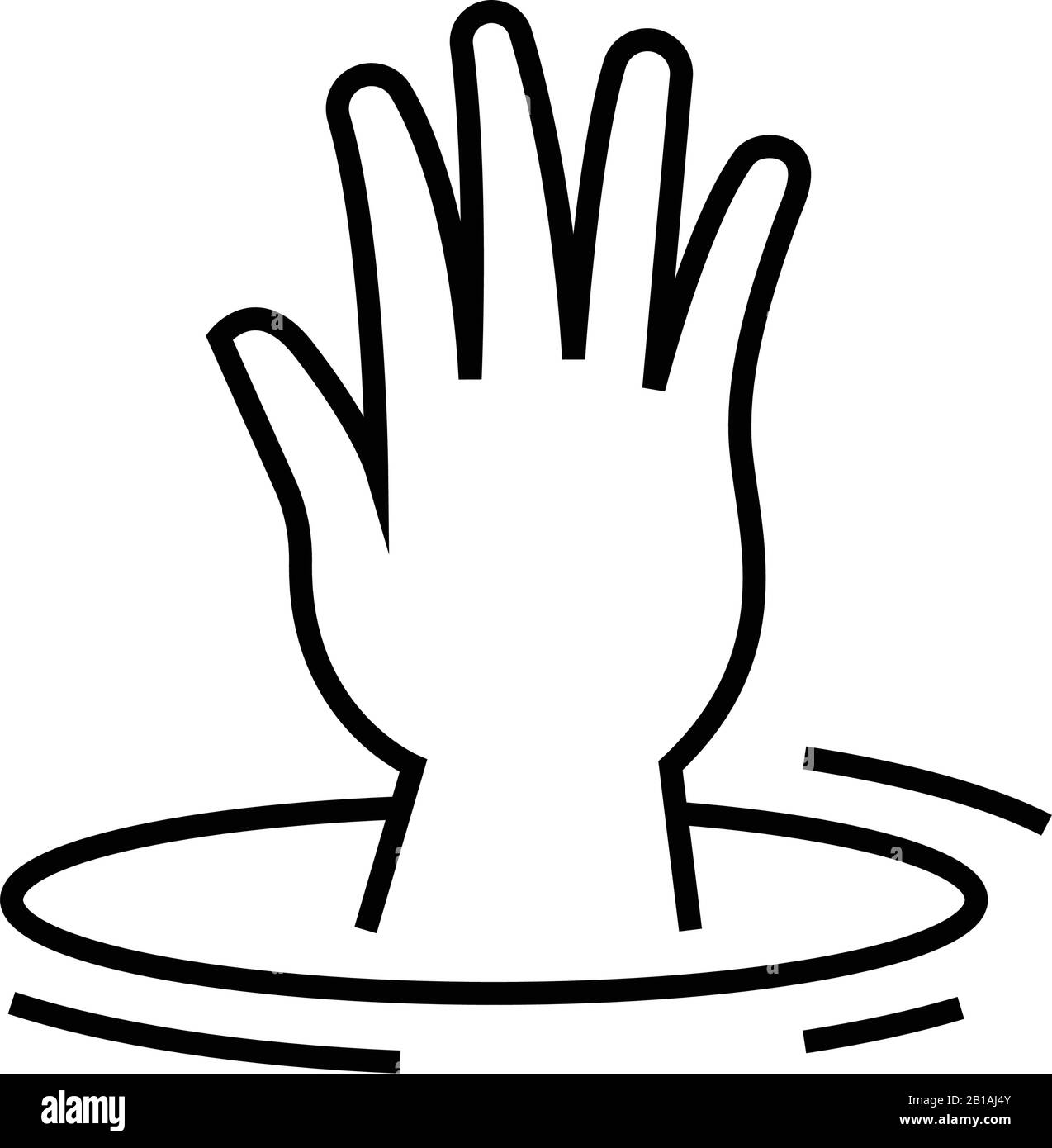 Icône de ligne de noyade, signe de concept, illustration vectorielle, symbole linéaire. Illustration de Vecteur