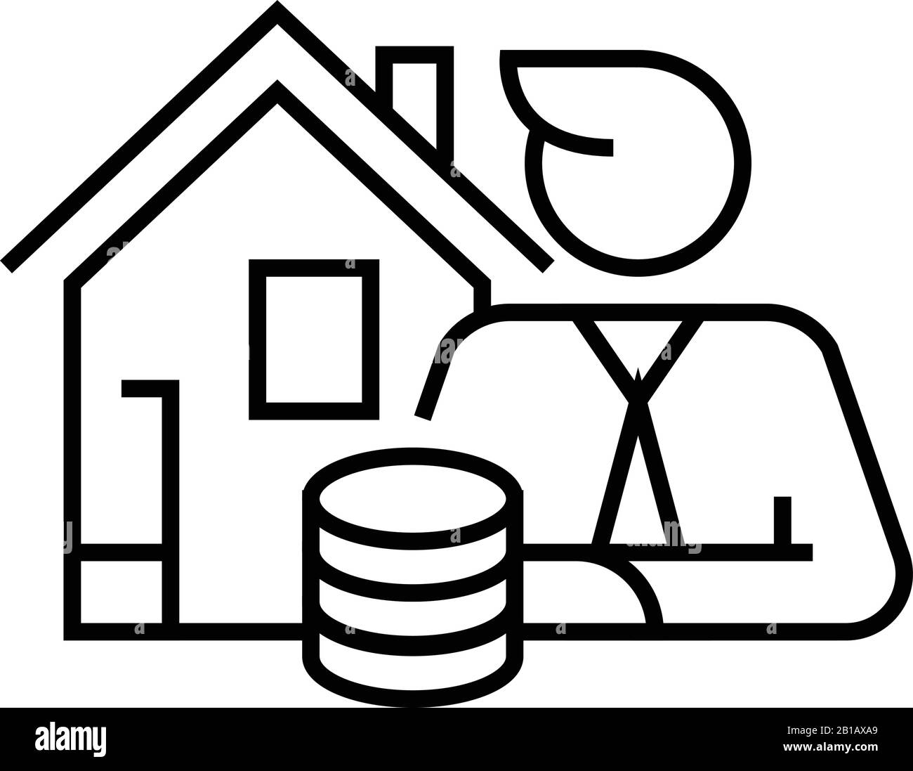 Icône de ligne de revenu national, signe concept, illustration vectorielle, symbole linéaire. Illustration de Vecteur