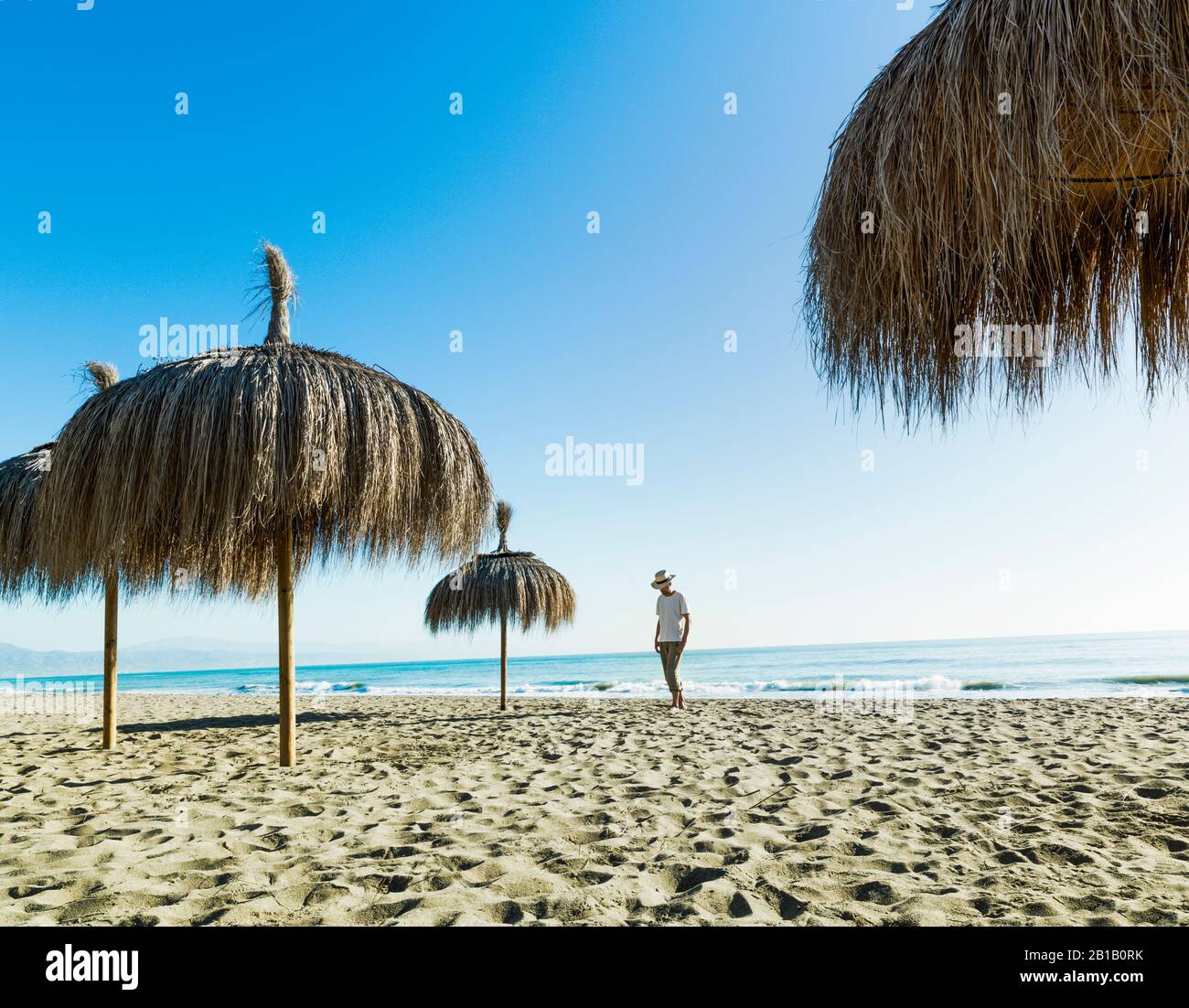 Playa de los Álamos-Playa del Cañuelo, Torremolinos, Costa del Sol, Málaga, Andalousie occidentale, l'Espagne, Europe Banque D'Images