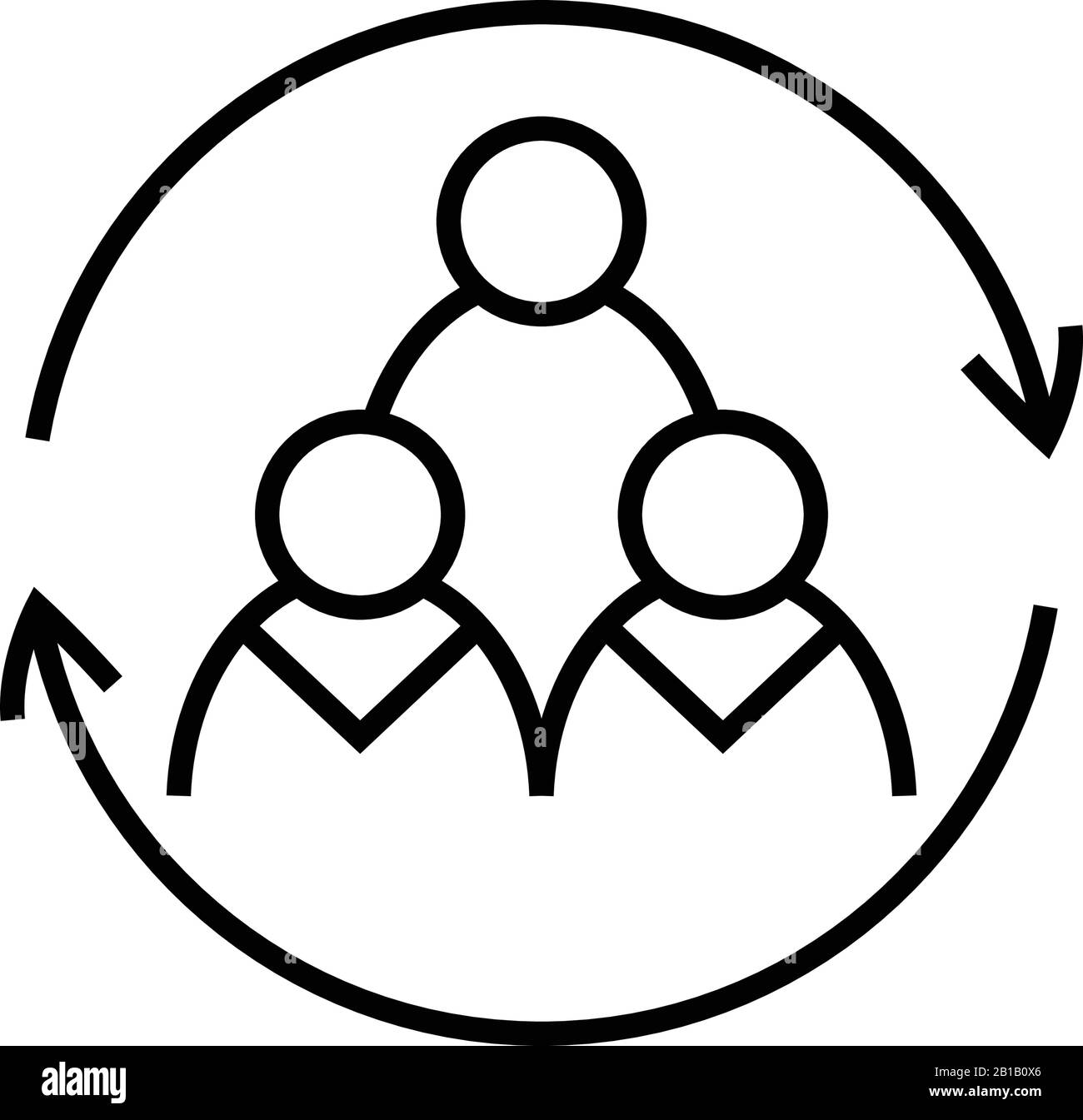 Icône de la ligne de travail de cyclisme, panneau de concept, illustration vectorielle, symbole linéaire. Illustration de Vecteur
