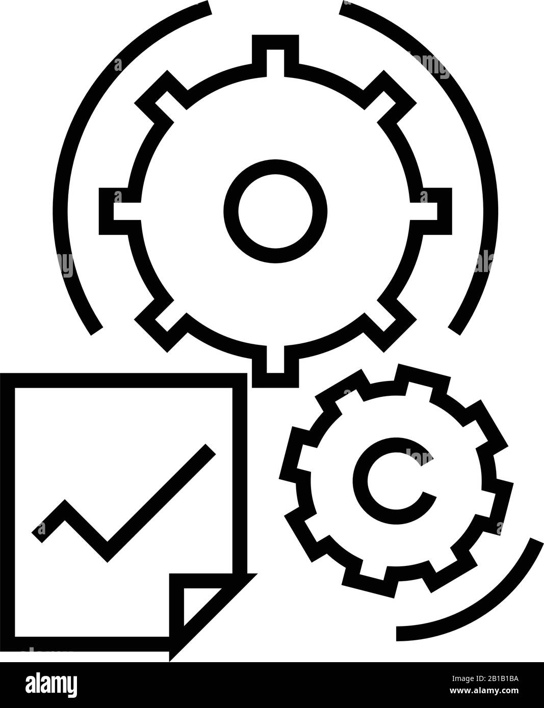 Différentes icônes de ligne de paramètres, signe de concept, illustration vectorielle de contour, symbole linéaire. Illustration de Vecteur