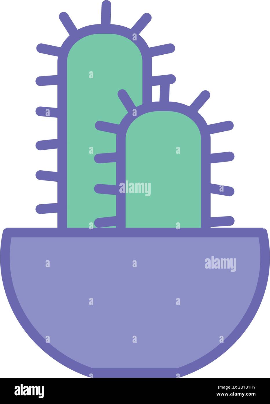 Cactus isolé à l'intérieur de la ligne de pot et de style de remplissage icône conception vectorielle Illustration de Vecteur