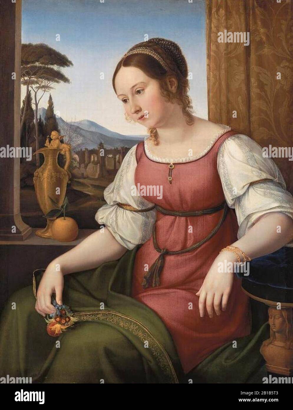 Friedrich Wilhelm Von Schadow - Portrait D'Une Jeune Femme Romaine (Angelina Magtti) - Banque D'Images