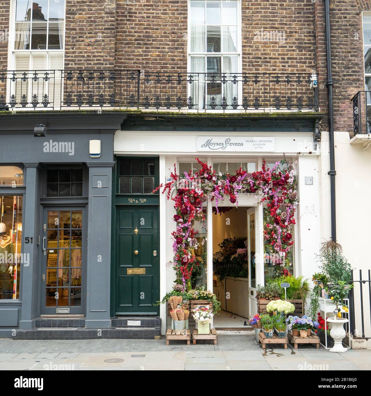 Moyses Stevens Flowers shop sur Elizabeth Street à Belgravia, Londres. Banque D'Images