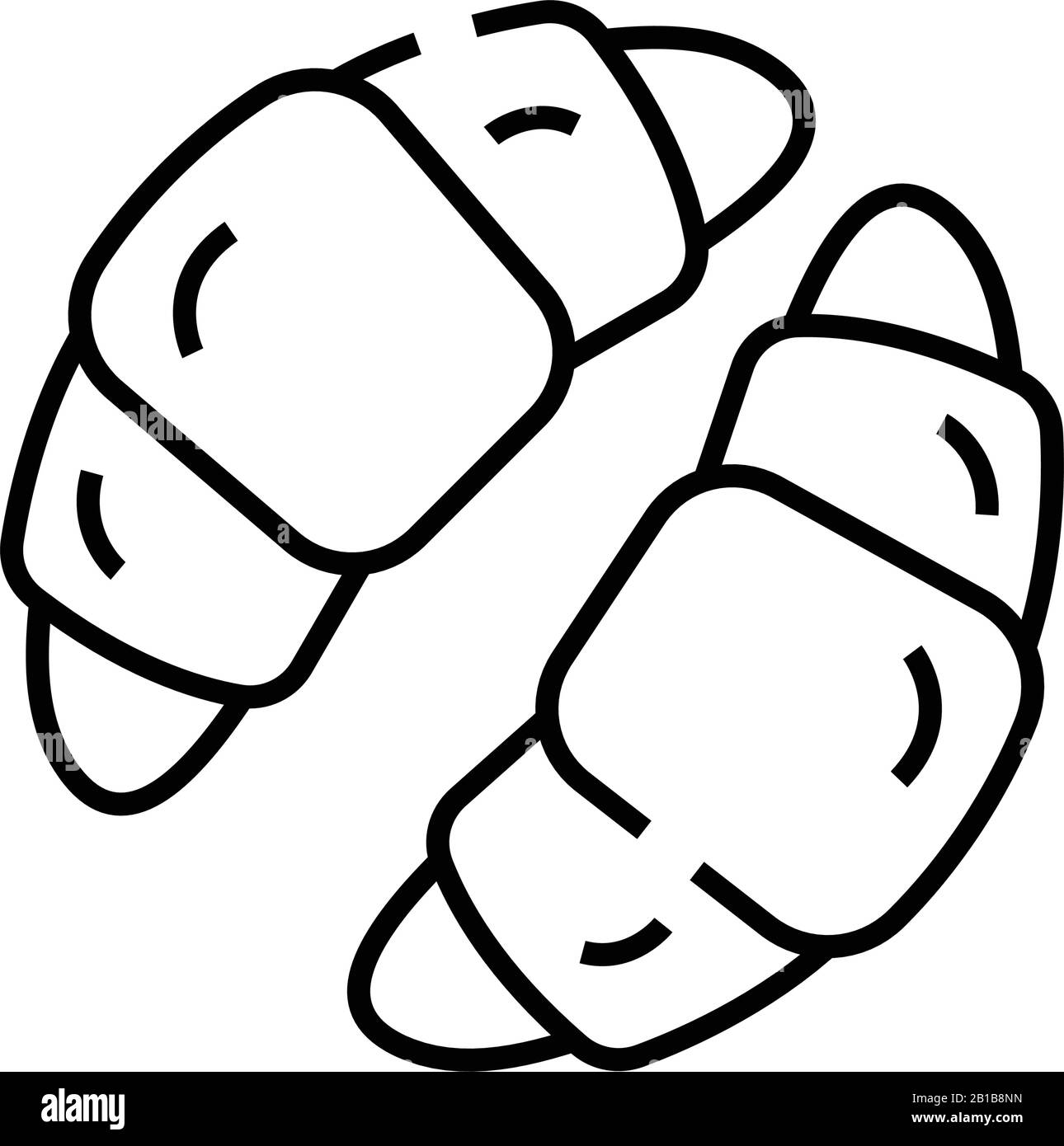 Icône de la ligne des croissants, signe conceptuel, illustration vectorielle des contours, symbole linéaire. Illustration de Vecteur