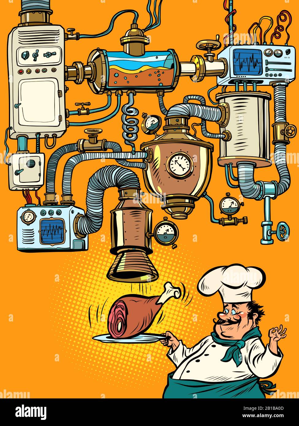 Porte-jarret de porc fantastique transporteur de machine de bande dessinée Illustration de Vecteur