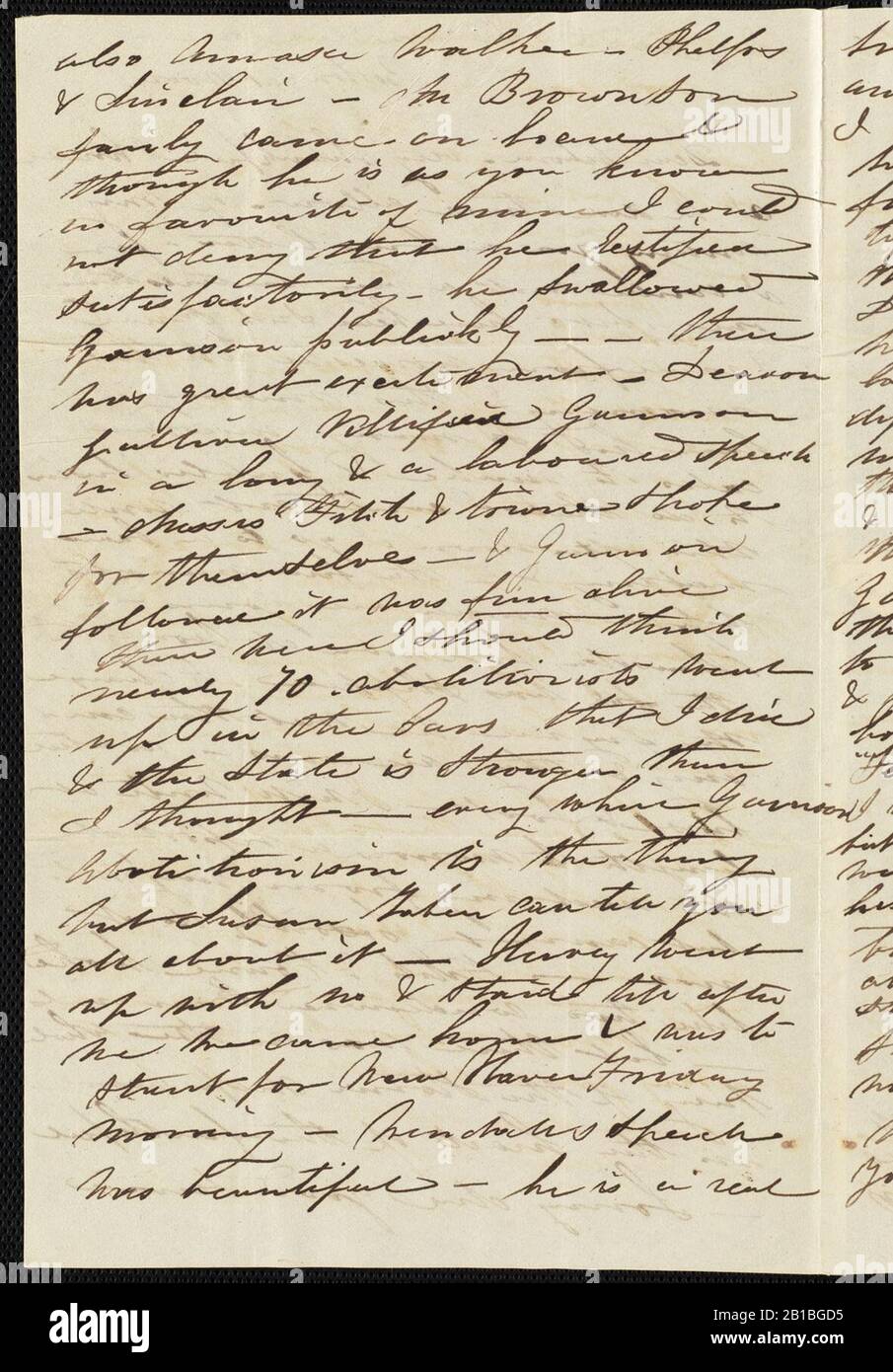 De Caroline Weston À Deborah Weston; Samedi 30 Septembre 1837. Banque D'Images