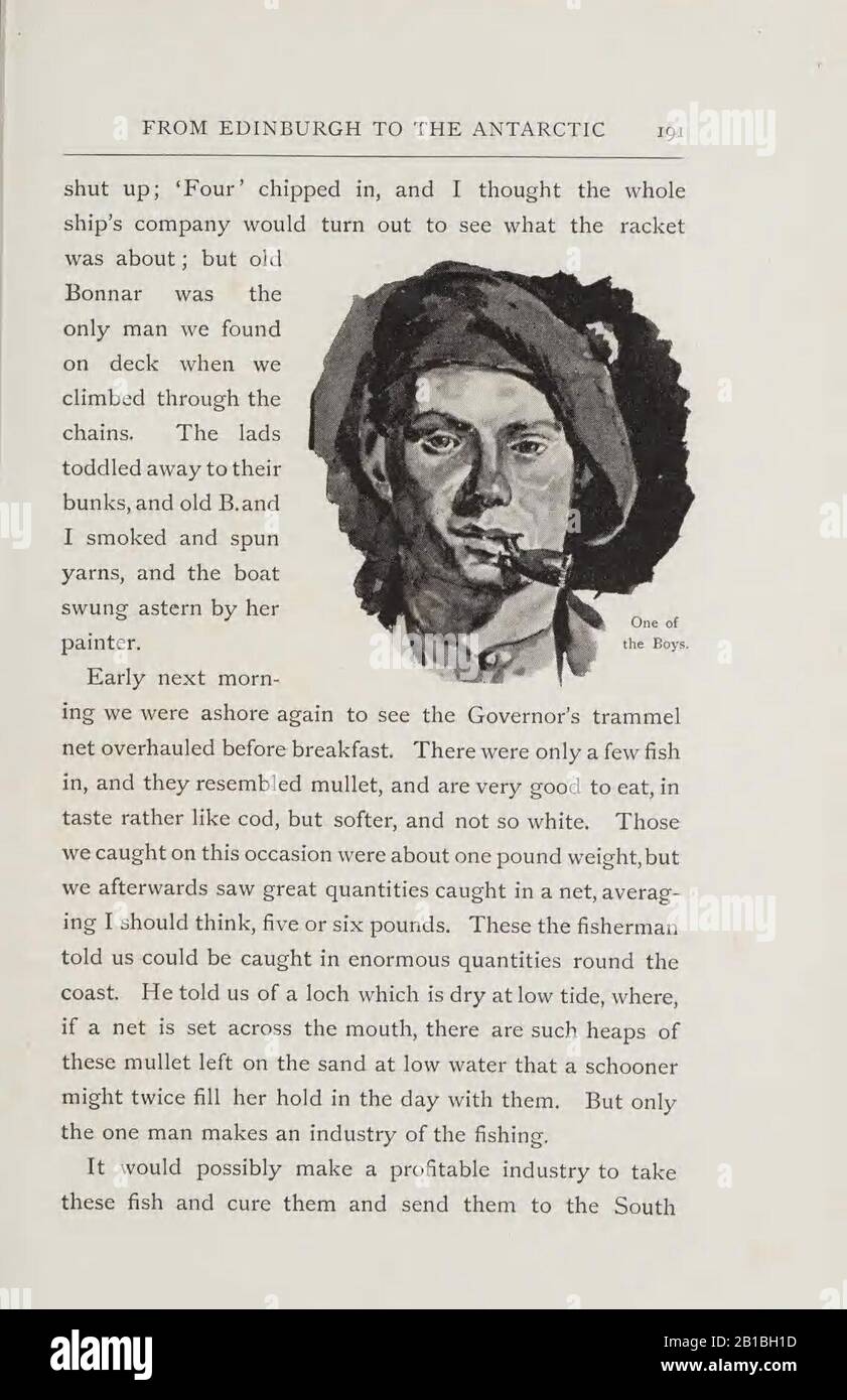 D'Edimbourg à l'Antarctique. Vue d'artiste de notes et croquis au cours de l'expédition Antarctique Dundee de 1892-1893 (page 191) Banque D'Images