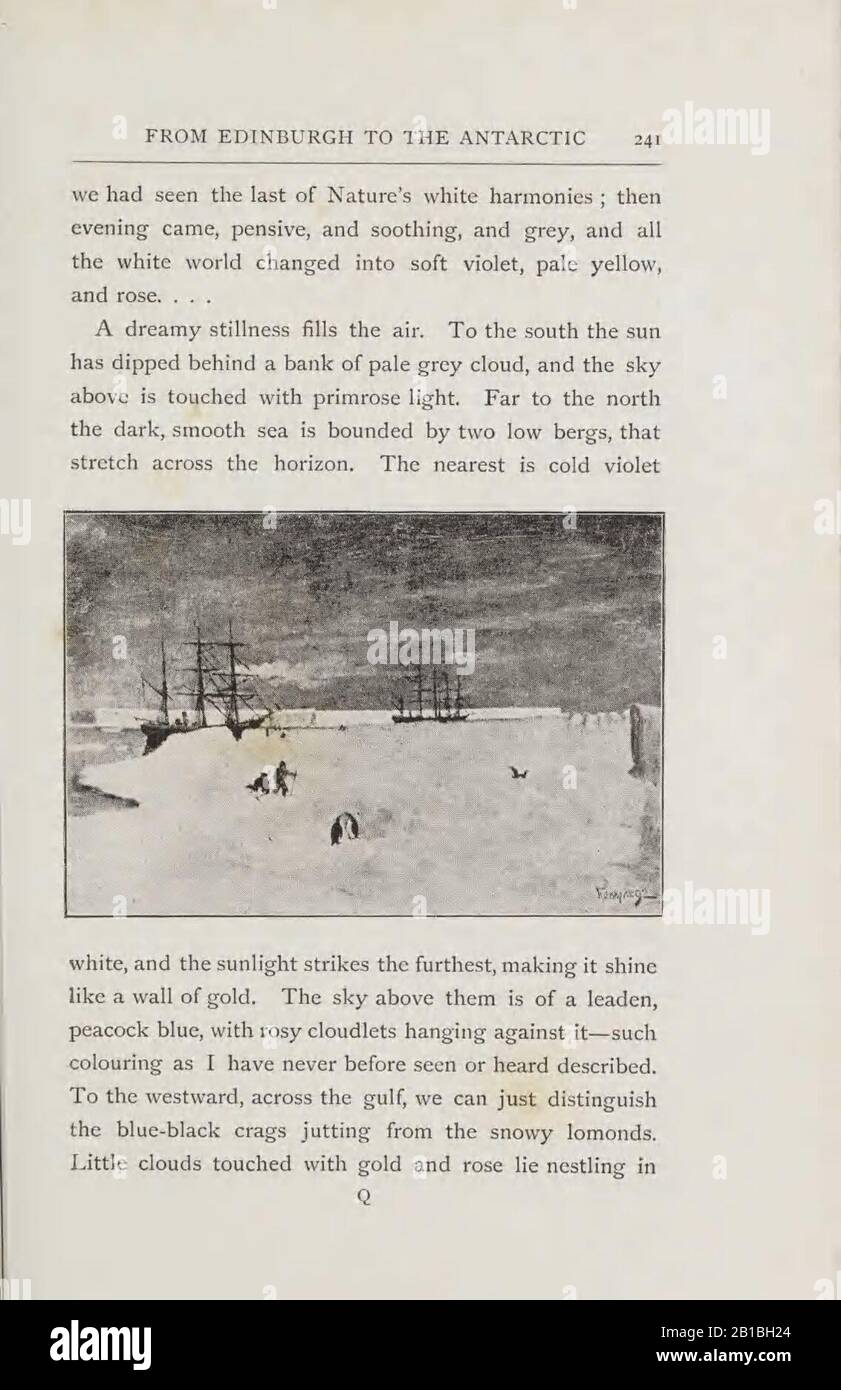 D'Edimbourg à l'Antarctique. Vue d'artiste de notes et croquis au cours de l'expédition Antarctique Dundee de 1892-1893 (page 241) Banque D'Images