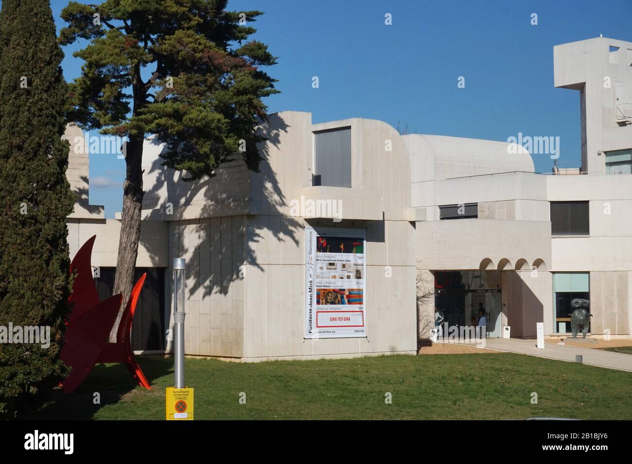 Bâtiment Fundació Joan Miró conçu par Josep Lluís Sert, Barcelone, Espagne Banque D'Images