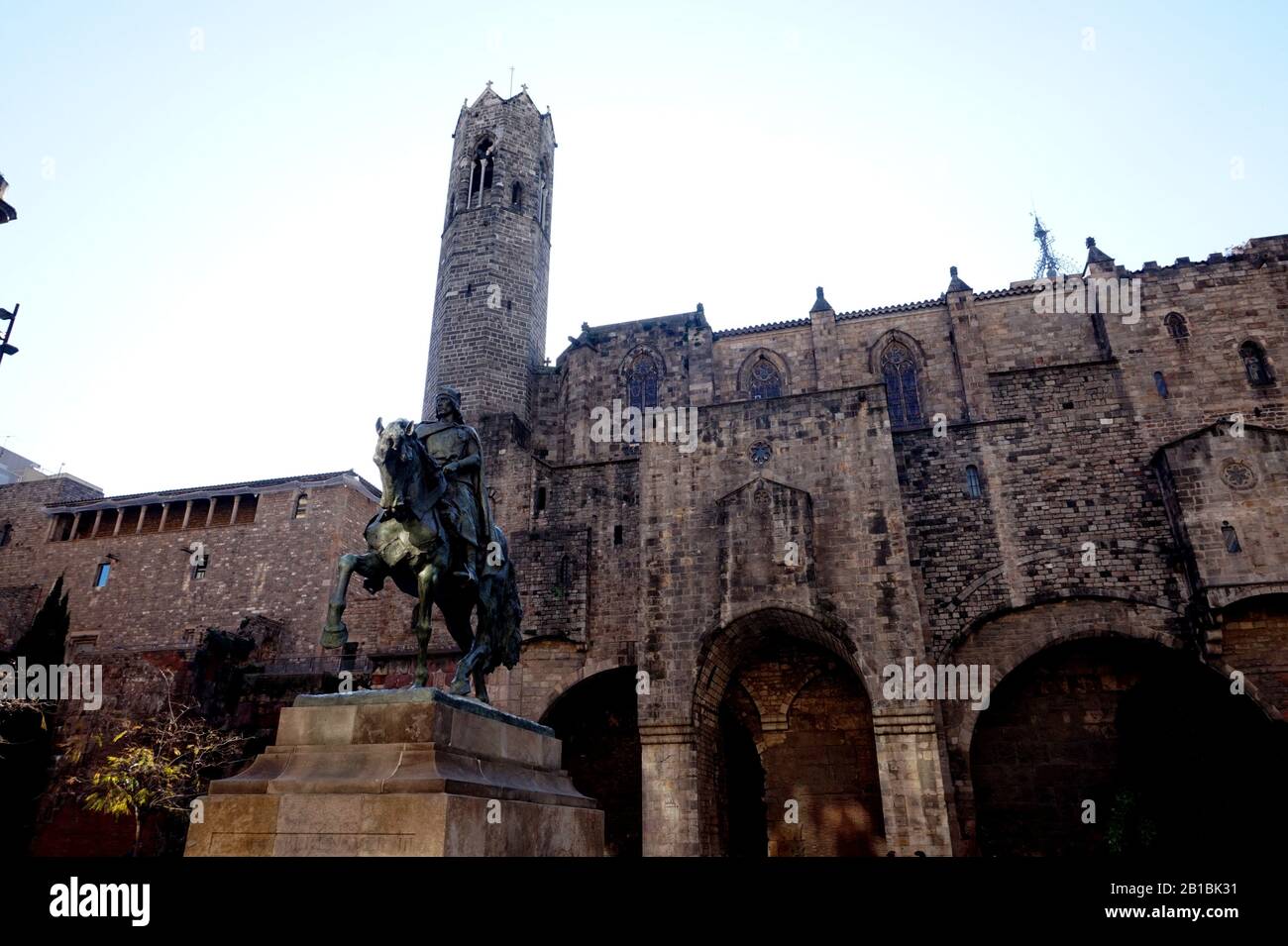 Statue d'UN Ramon Berenguer III, Barcelone, Espagne Banque D'Images