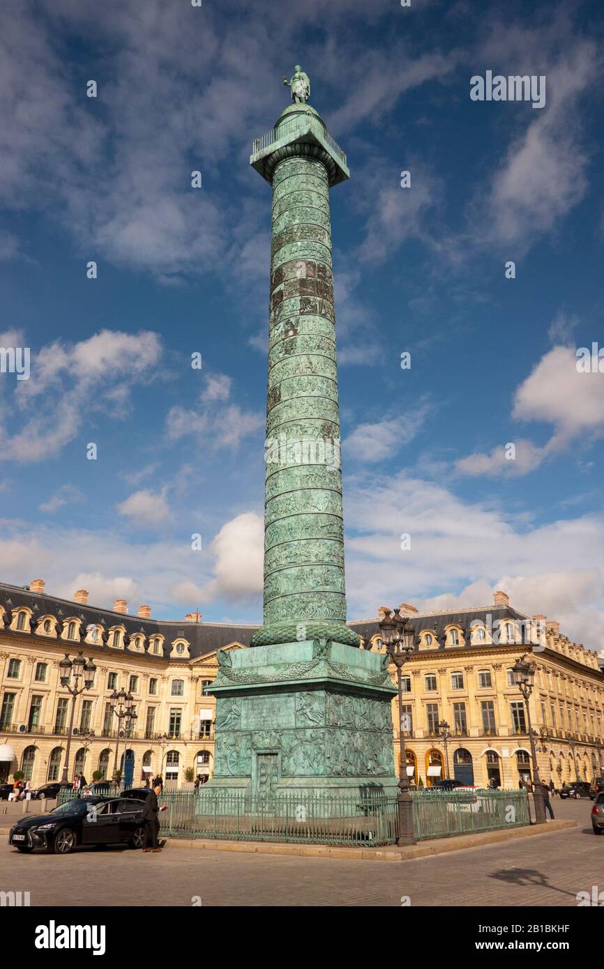 Place Vendôme colonne Paris France Banque D'Images