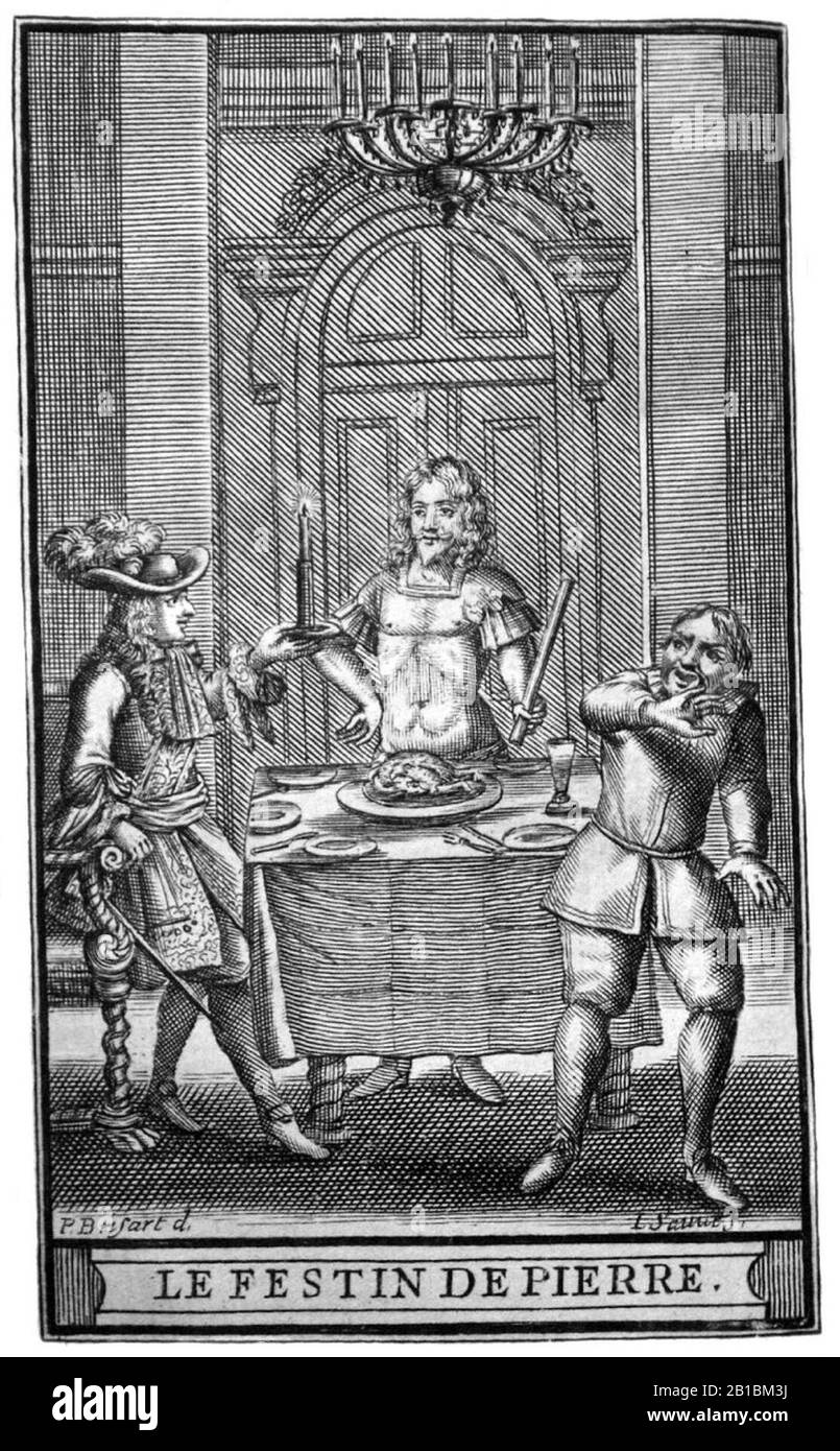 Frontispiece au Dom Juan de Molière par P Brissart 1682 - césar. Banque D'Images