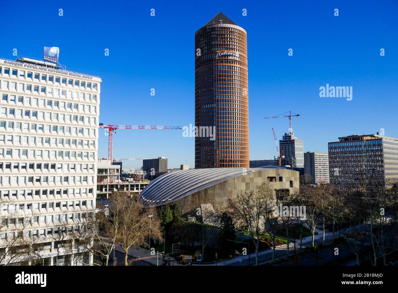 Jardin sur le toit, parking LPA, Halles Paul Bocuse, la part-Dieu, Lyon, France Banque D'Images