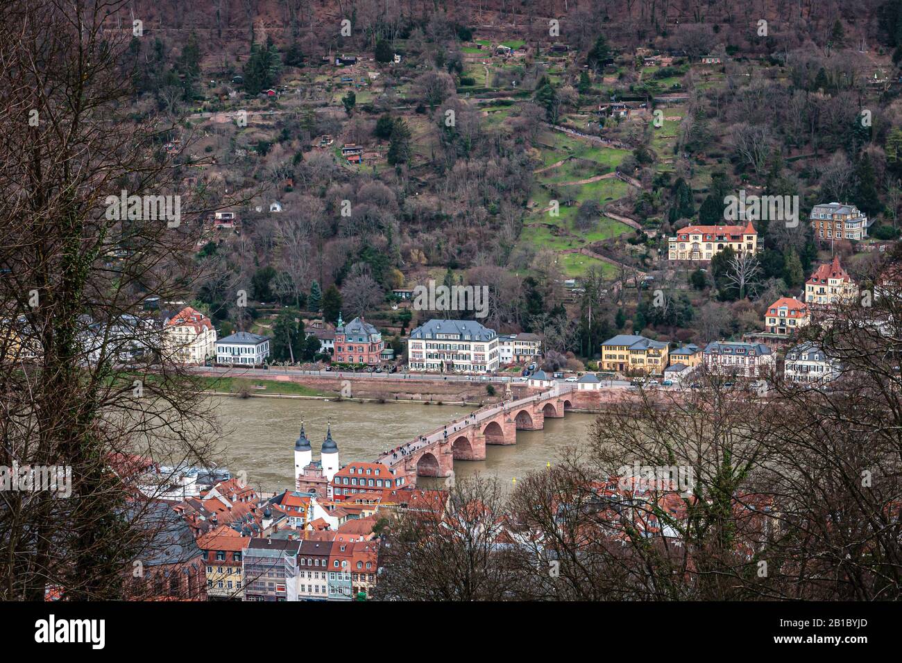 Heidelberg et le vieux pont d'en haut Banque D'Images