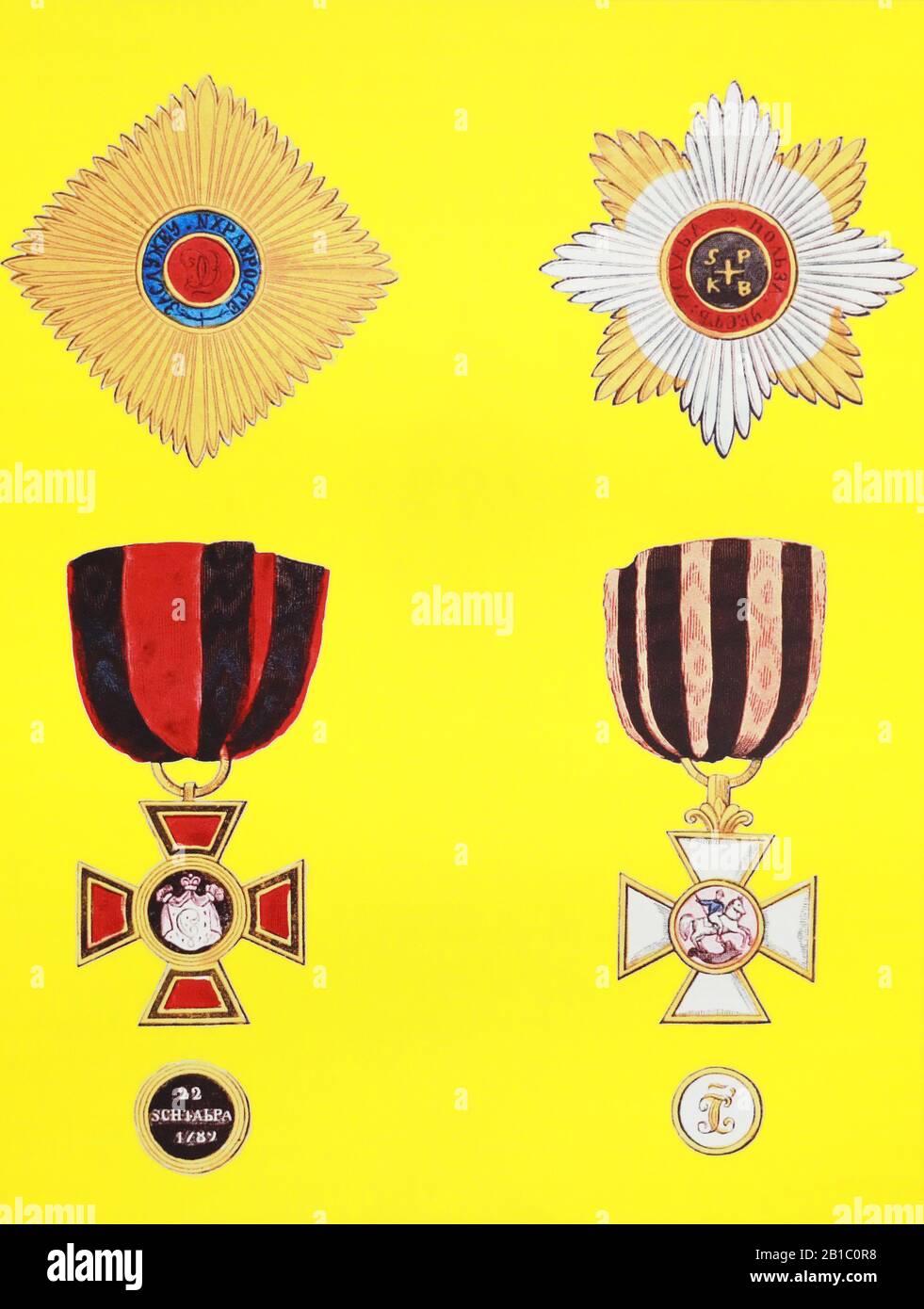 Signes d'étoile et de médaille de SaintVladimir (à gauche) et de Illustration du