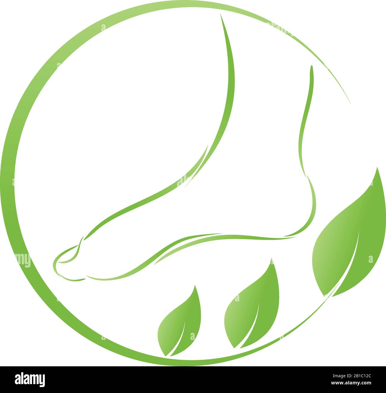Pied, feuilles, soins des pieds, massage, physiothérapie, logo Illustration de Vecteur